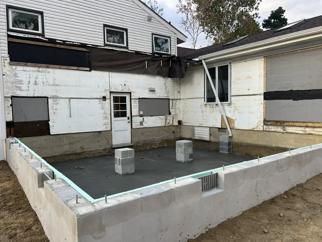 Foundation walls and concrete slab