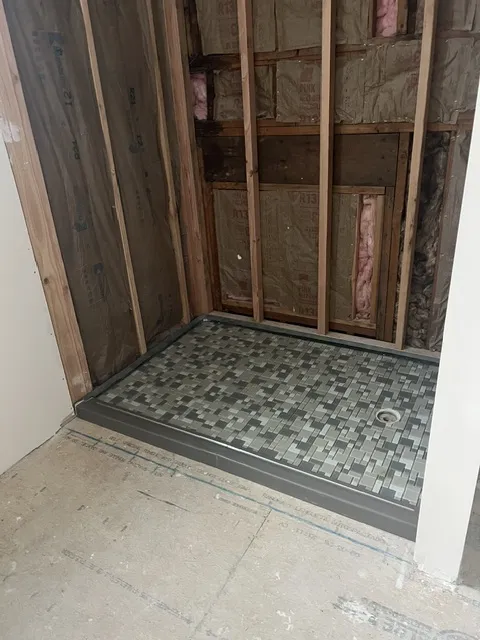 Custom shower base installation