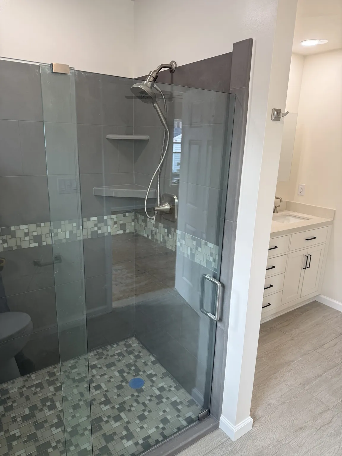Finished custom tile shower