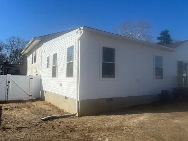 Completed exterior — corner view
