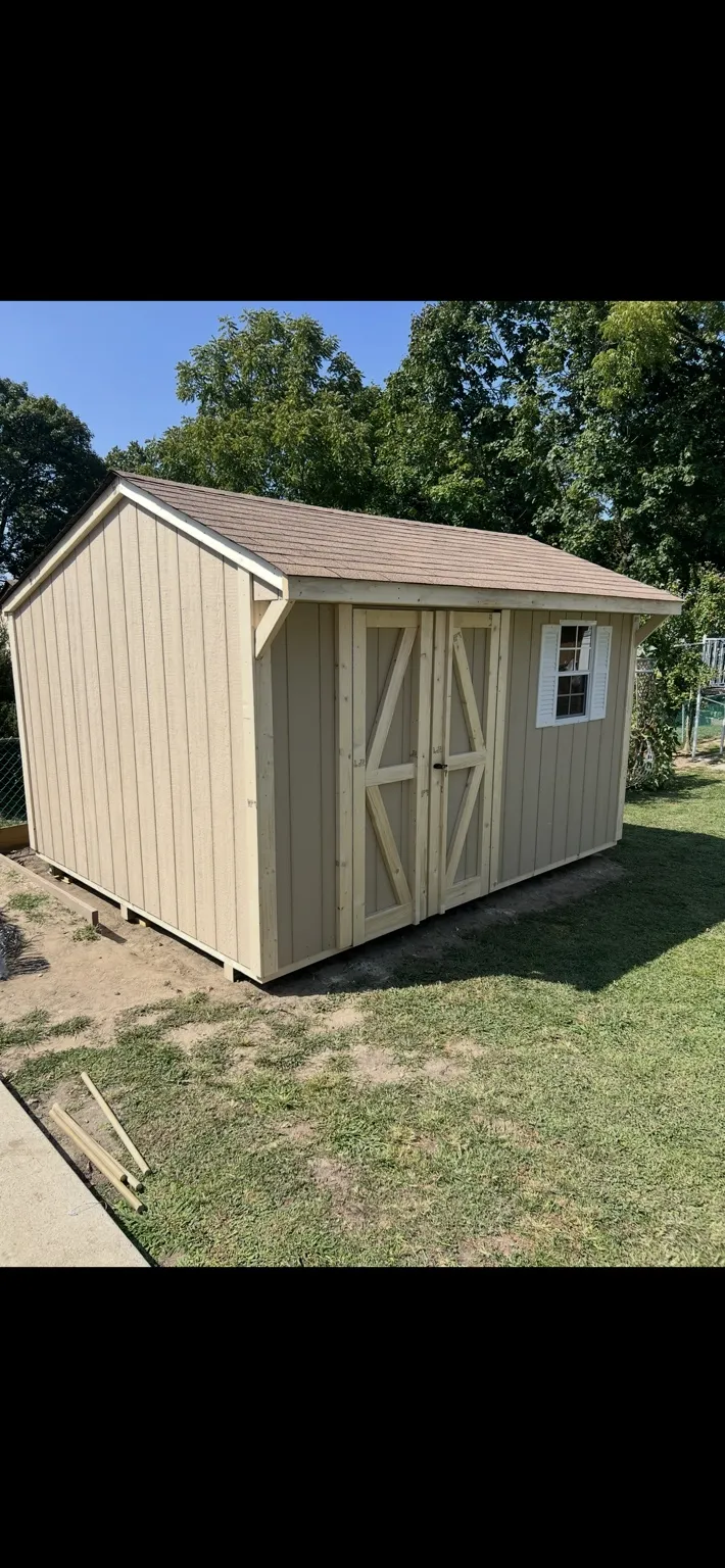 Newly built custom shed before exterior painting